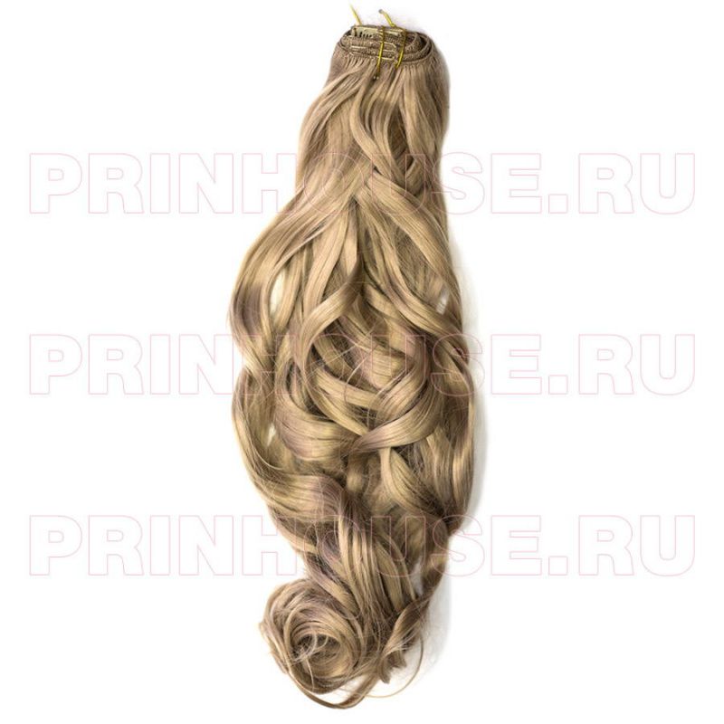 Фото Волосы искусственные канекалон термо на заколках 8 лент 50см локоны Цвет 16 - магазин  "Домик Принцессы"