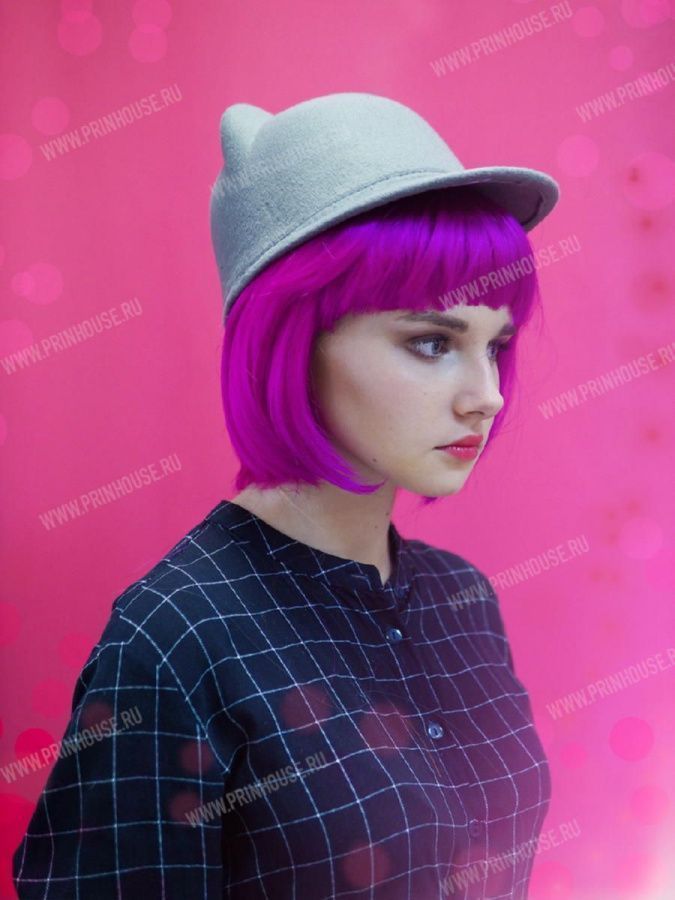 Фото Парик из канекалона каре цветное цвет фиолетовый АВ17 - магазин  "Домик Принцессы"