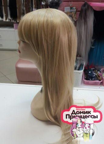 Фото Парик искусственный с челкой цвет пшеничный блонд - магазин  "Домик Принцессы"