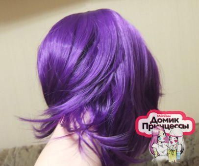 Фото Парик косплей короткий филированный цвет фиолетовый - магазин  "Домик Принцессы"