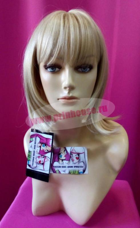 Фото Парик оттенка блонд термо средней длины с челкой цвет 15bt613 - магазин  "Домик Принцессы"