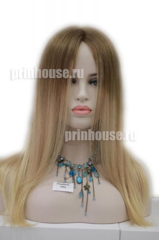 Фото Натуральный парик из славянских волос длинный без челки цвет омбре - магазин  "Домик Принцессы"