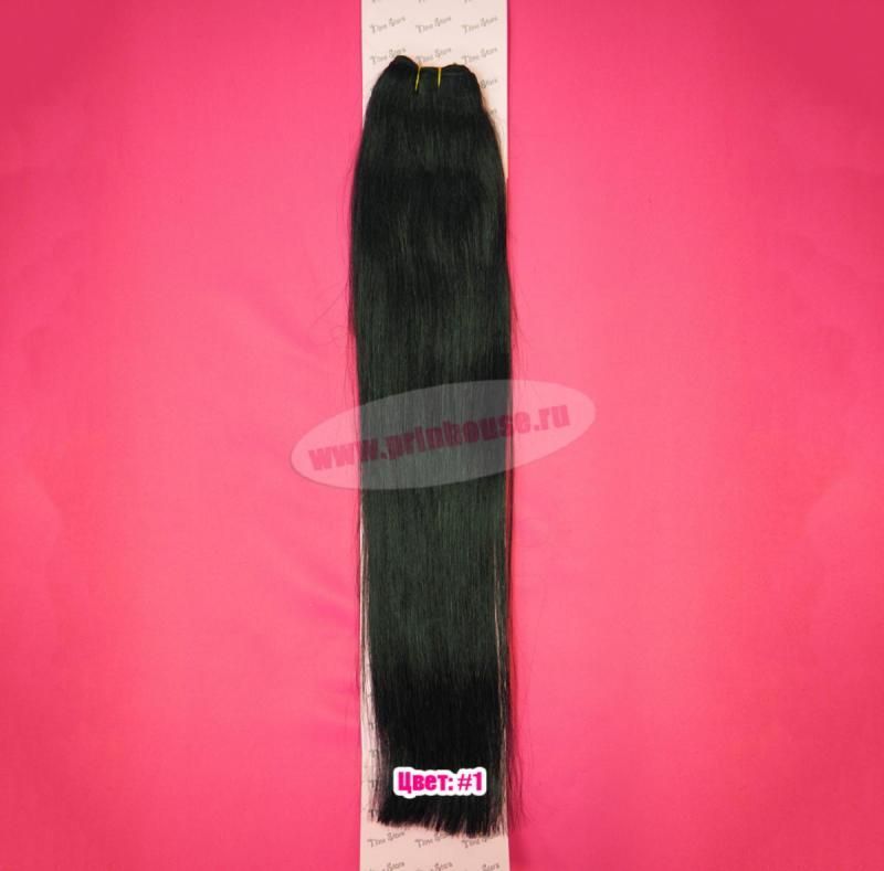 Фото Тресс натуральный широкий из европейских волос 60см цвет черный #1 NINE STARS - магазин  "Домик Принцессы"