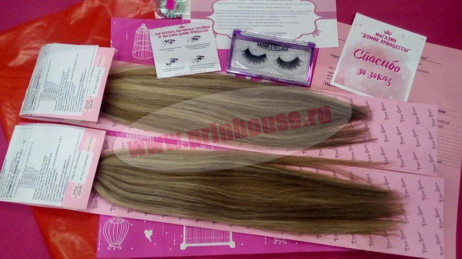 Фото Волосы на заколках натуральные люкс длина цвет №p18/613 - магазин  "Домик Принцессы"