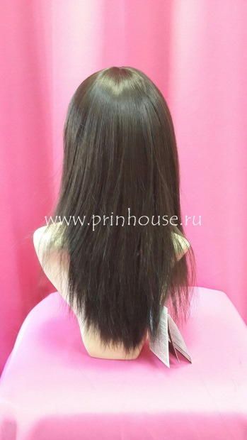 Фото Парик термо длинные волосы с челкой Цвет 4 шоколад - магазин  "Домик Принцессы"