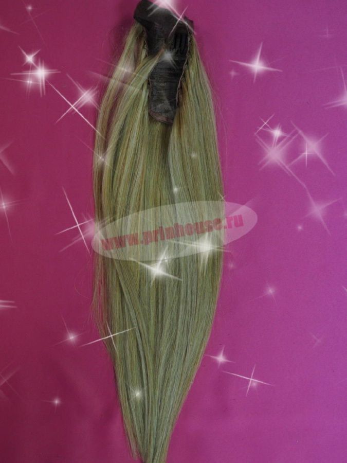Фото Накладной хвост из натуральных волос на ленте 40cм цвет №18/613 - магазин  "Домик Принцессы"