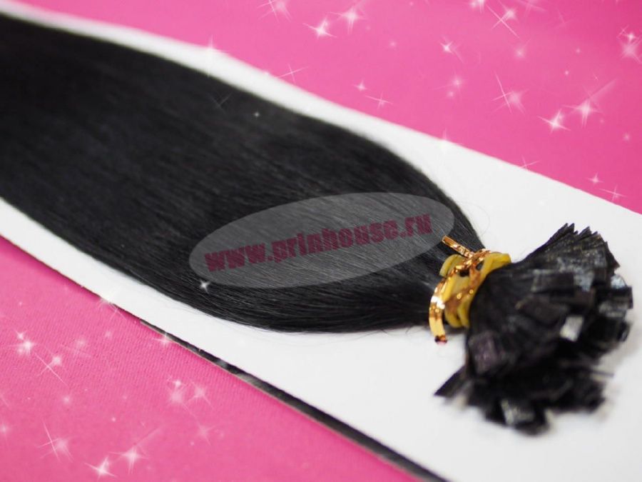Фото Волосы натуральные на капсулах 55см цвет 1 - магазин  "Домик Принцессы"