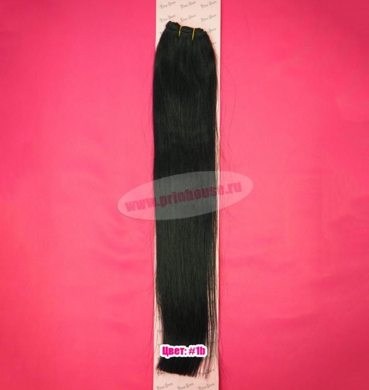 Фото Тресс натуральный широкий из европейских волос 60см цвет черный 1b NINE STARS - магазин  "Домик Принцессы"