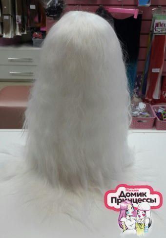 Фото Парик искусственный косплей длинные пышные волосы белого цвета с челкой - магазин  "Домик Принцессы"