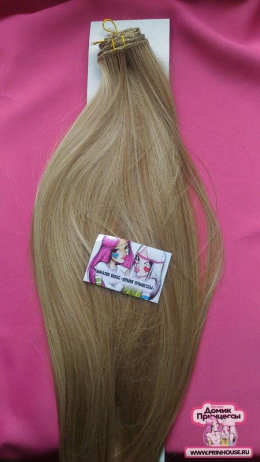 Фото Волосы на заколках искусственные 8 лент термо цвет g16 длина 60 см - магазин  "Домик Принцессы"