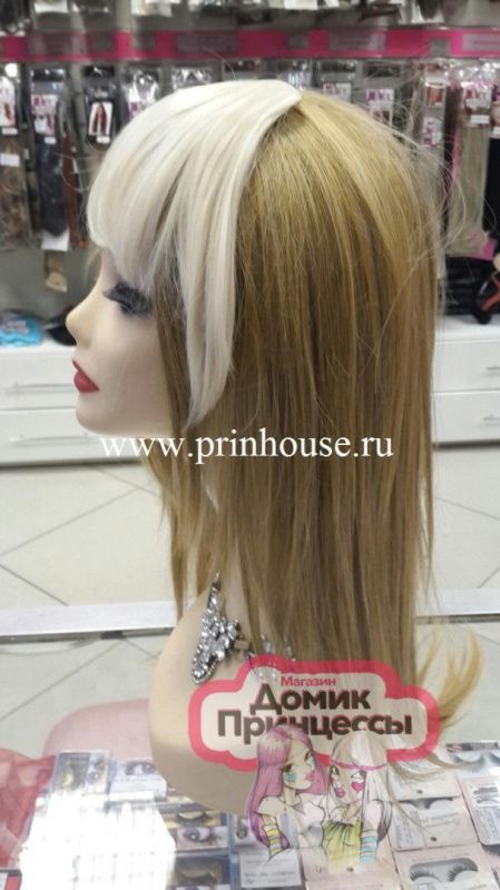 Фото Накладная челка искусственная прямая густая прямая блонд цвет 60 - магазин  "Домик Принцессы"