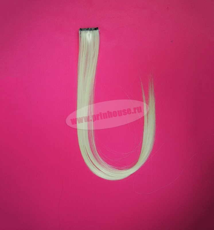 Фото Цветная узкая прядь на заколке цвет блонд 613 - магазин  "Домик Принцессы"