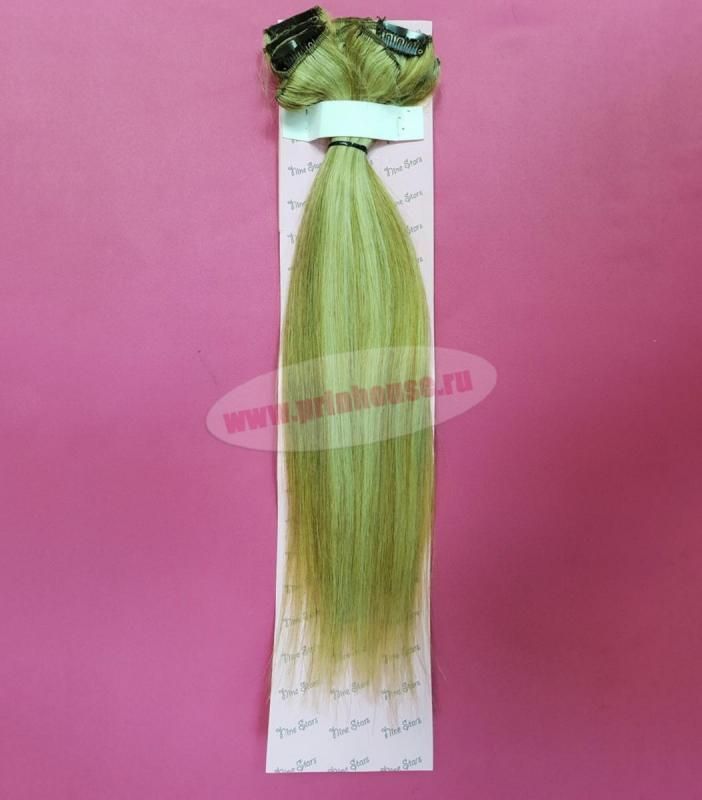 Фото Волосы на заколках натуральные люкс цвет 27/613 микс блонд - магазин  "Домик Принцессы"