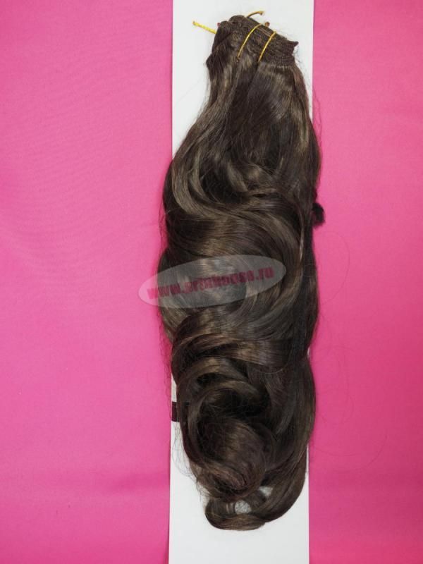 Фото Волосы искусственные канекалон термо на заколках 8 лент 50см локоны Цвет 8 - магазин  "Домик Принцессы"
