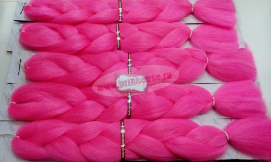 Фото Канекалон для афрокосичек 200 грамм цвет розовый - магазин  "Домик Принцессы"