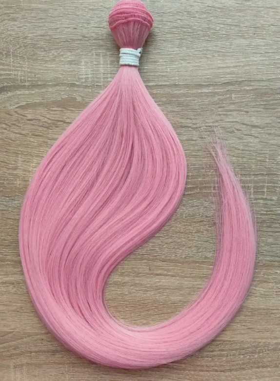 Фото Тресс из волос длина 60см цвет светло-розовый ПОД ЗАКАЗ - магазин  "Домик Принцессы"