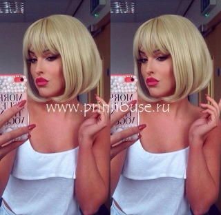 Фото Парик термо стрижка каре с челкой Цвет классический блонд - магазин  "Домик Принцессы"