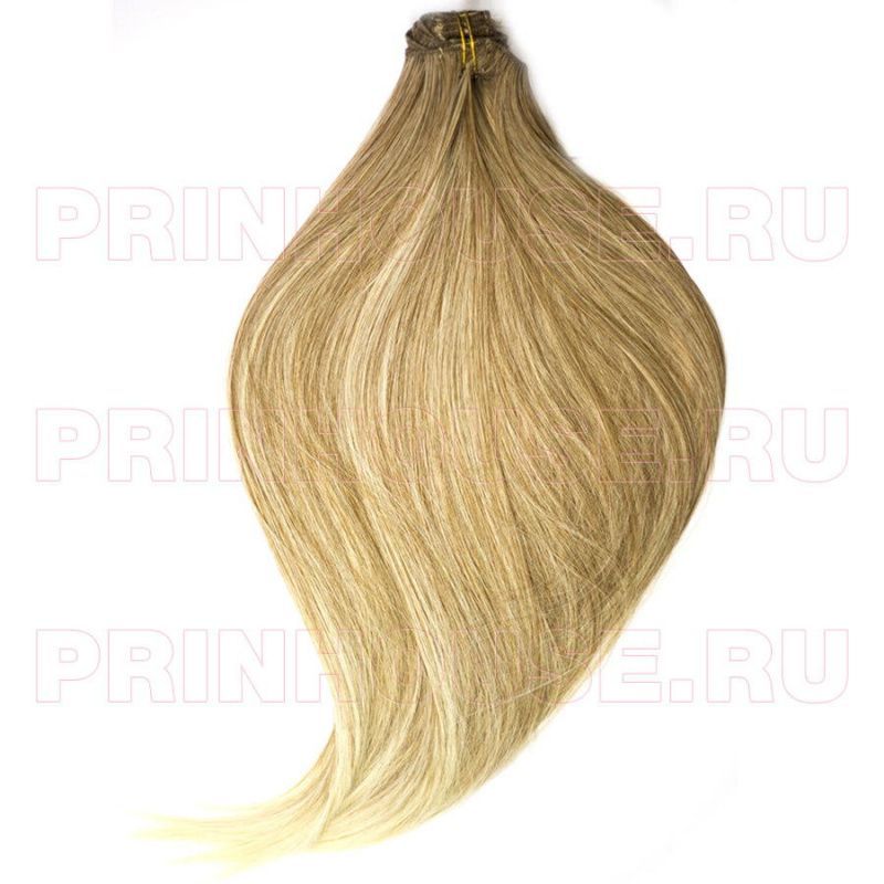 Фото Волосы на заколках искусственные термо мелированный блондин 27bt613о светлый кончик 45см - магазин  "Домик Принцессы"