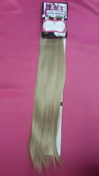 Фото Волосы на заколках искусственные термо блондин 16 русый - магазин  "Домик Принцессы"