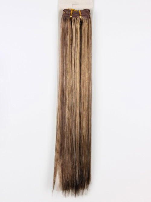 Фото Волосы искусственные канекалон термо на заколках 8 лент 45см прямые цвет chocoblond - магазин  "Домик Принцессы"