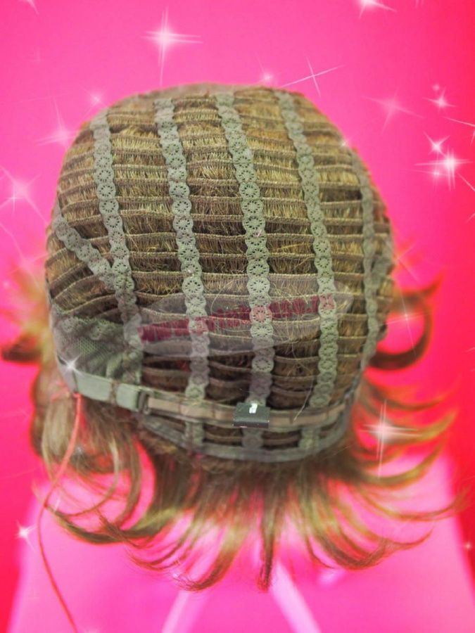 Фото Парик из натуральных волос на сетке короткая стрижка цвет 10 - магазин  "Домик Принцессы"