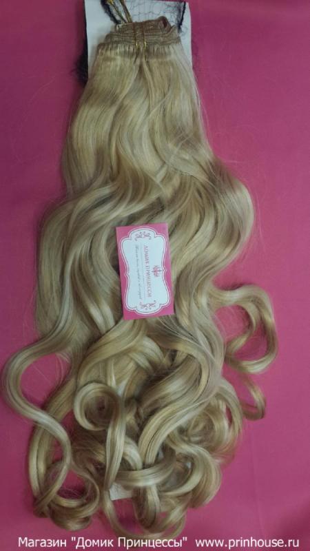 Фото Волосы на заколках искусственныелоконы 8 лент 65см оттенок L24b613 мелированный блонд - магазин  "Домик Принцессы"