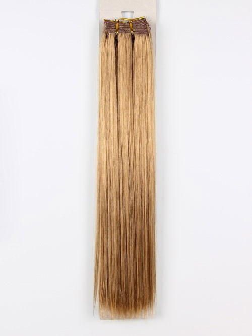 Фото Волосы искусственные канекалон термо на заколках 8 лент 45см прямые цвет 19 - магазин  "Домик Принцессы"