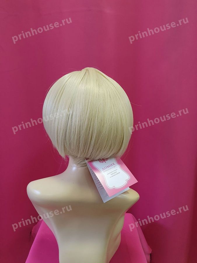 Фото Парик термо корткий с челкой цвет блонд 613 - магазин  "Домик Принцессы"