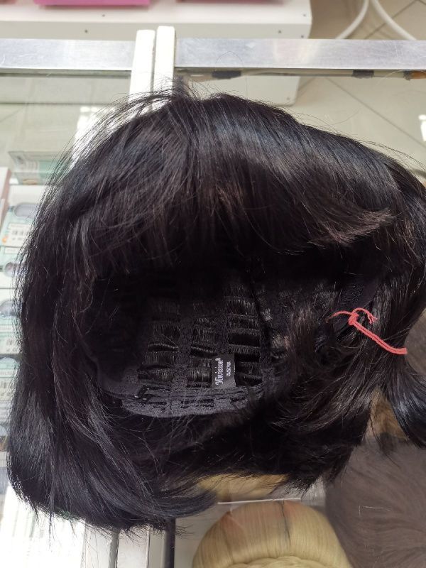 Фото Парик каре с челкой черный из натуральных волос - магазин  "Домик Принцессы"