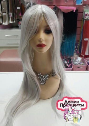 Фото Прямой серый косплей парик 60 см арт.ZY13 - магазин  "Домик Принцессы"