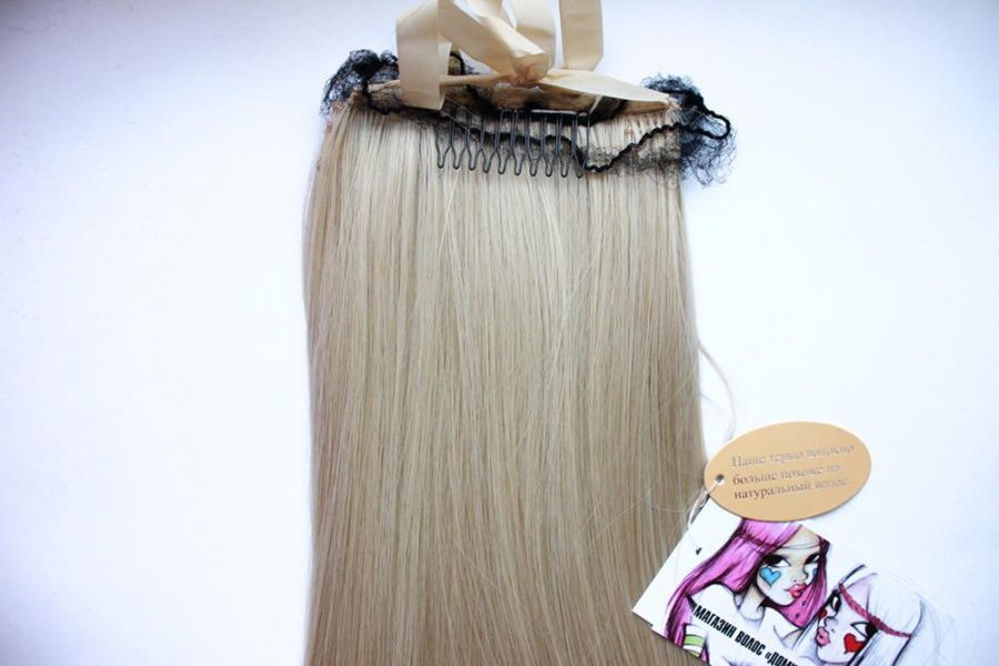 Фото Хвост на ленте термо арт.Stella цвет 27bt613 мелированный блонд - магазин  "Домик Принцессы"