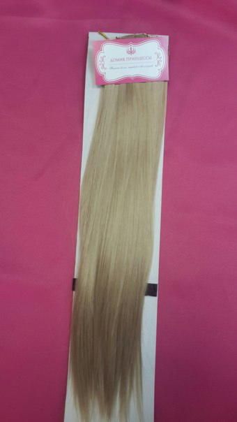 Фото Волосы на заколках искусственные термо блондин 16 русый - магазин  "Домик Принцессы"