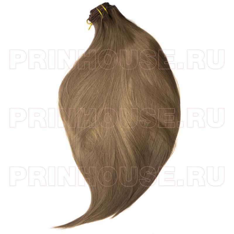 Фото Волосы на заколках искусственные 8 лент термо цвет 12О средне русый длина 45см - магазин  "Домик Принцессы"