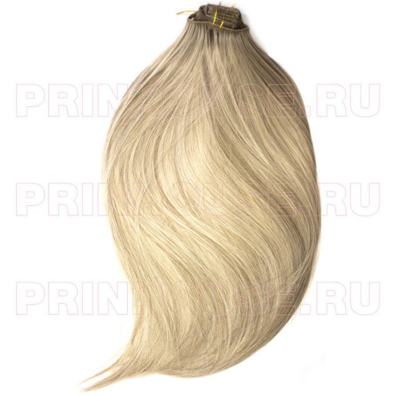 Фото Волосы на заколках искусственные 8 лент термо мелированный блонд 14О/24О длина 60см - магазин  "Домик Принцессы"