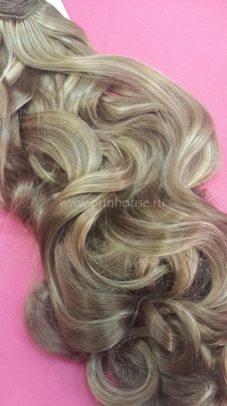 Фото Волосы искусственные канекалон термо на заколках 8 лент 65см локоны Цвет мелированный 12Н124О - магазин  "Домик Принцессы"
