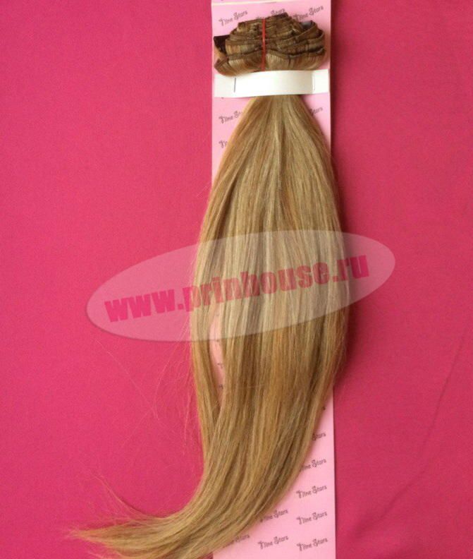 Фото Волосы на заколках натуральные длина 50см цвет 27/613 мелированные - магазин  "Домик Принцессы"