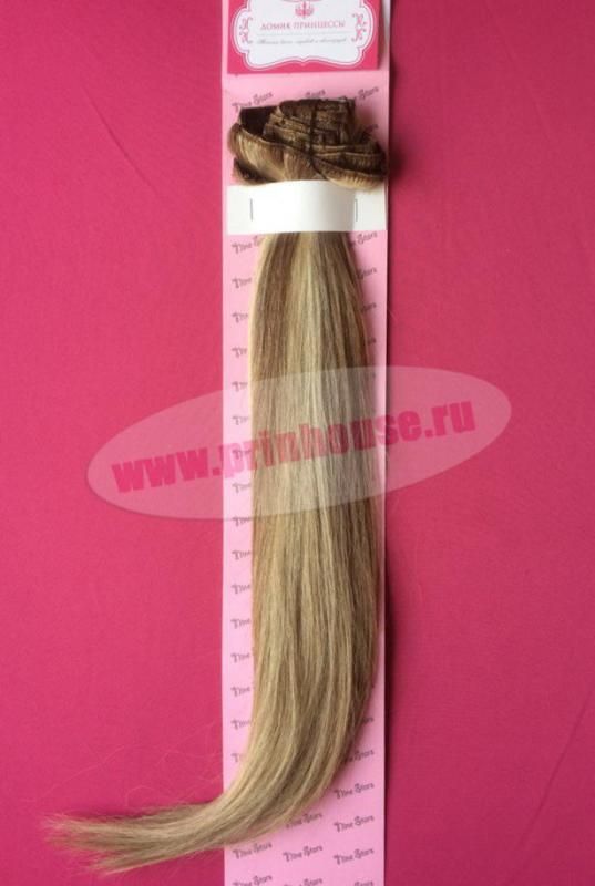 Фото Волосы на заколках натуральные длина 50см европейские цвет №18/613 мелированный - магазин  "Домик Принцессы"