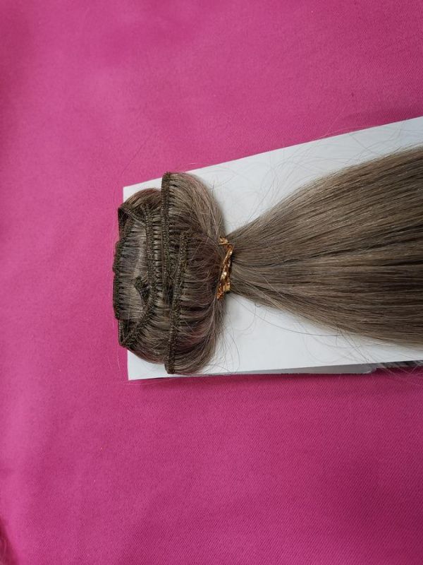 Фото Волосы на заколках натуральные 55см 100гр цвет пепельный - магазин  "Домик Принцессы"
