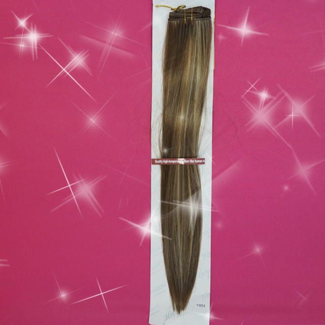 Фото Волосы на заколках искусственные 8 лент термо цвет 12Н26 мелированный темный блонд длина 60см - магазин  "Домик Принцессы"