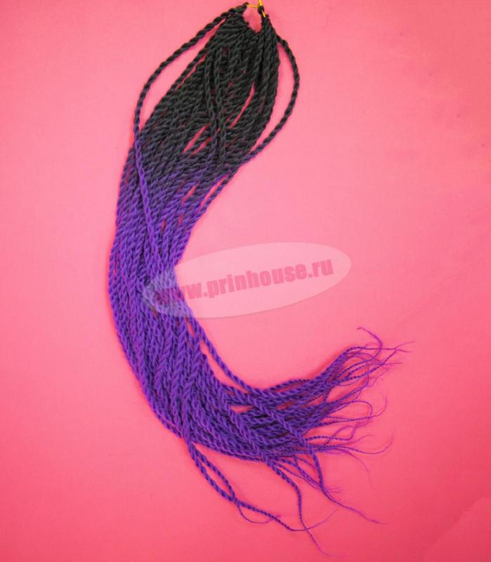 Фото Синегальские косы омбре черно-фиолетовые - магазин  "Домик Принцессы"