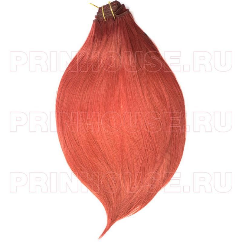 Фото Волосы на заколках искусственные термо №131 ярко рыжие янтарь - магазин  "Домик Принцессы"