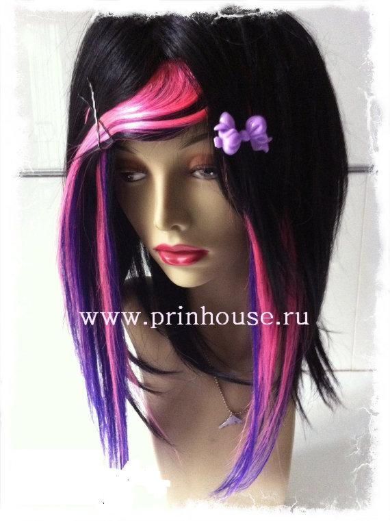 Фото Волосы на заколках искусственные цвета фуксии - магазин  "Домик Принцессы"