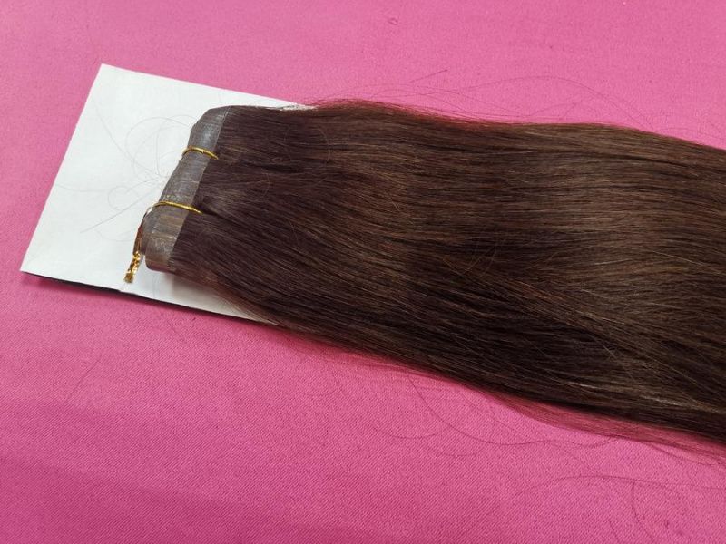 Фото Натуральные  волосы для ленточного наращивания 70см цвет 3 - магазин  "Домик Принцессы"