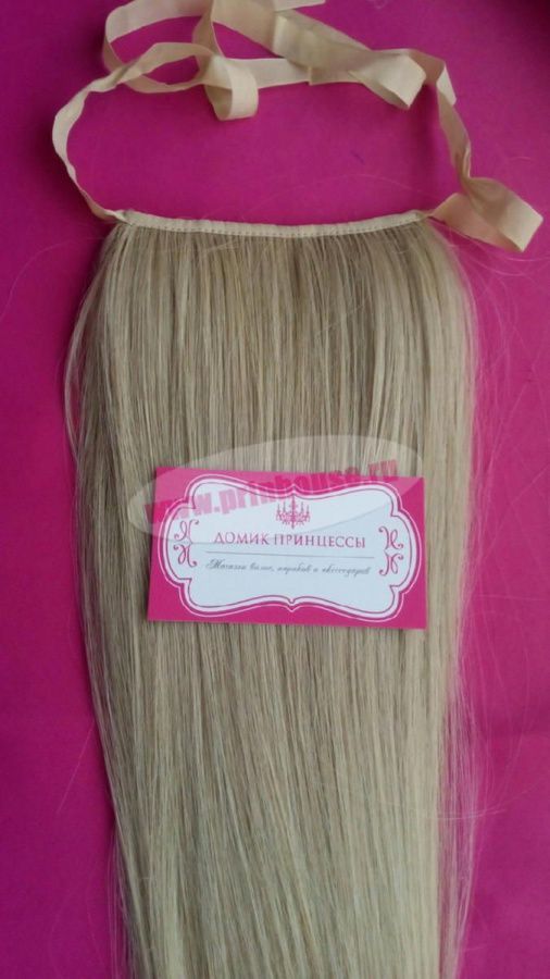 Фото Хвост на ленте термо цвет 26 пепельный блонд - магазин  "Домик Принцессы"