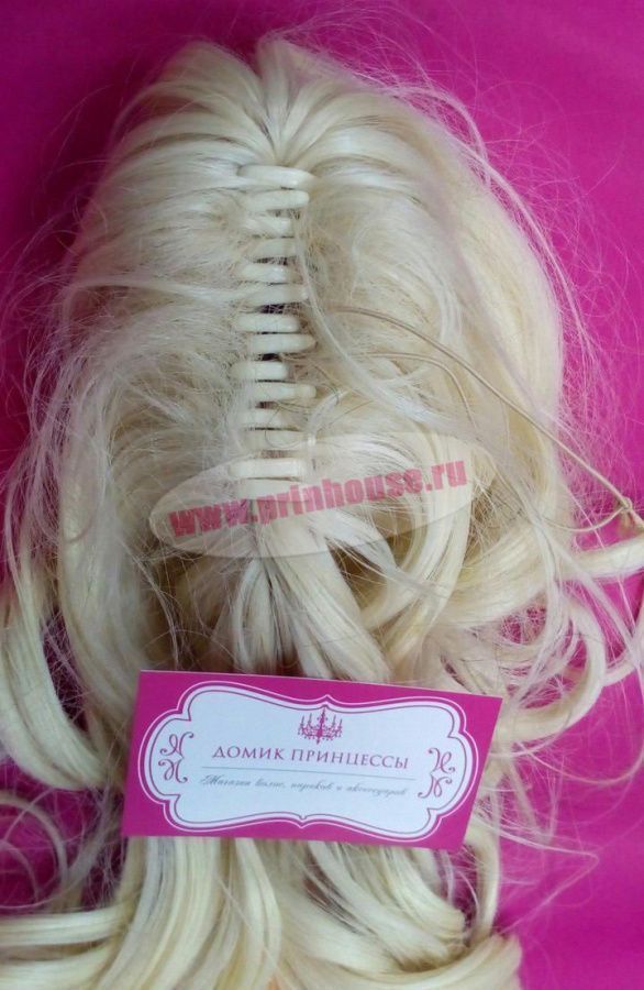 Фото Хвост на крабе из искусственных волос термо цвет 613А - магазин  "Домик Принцессы"