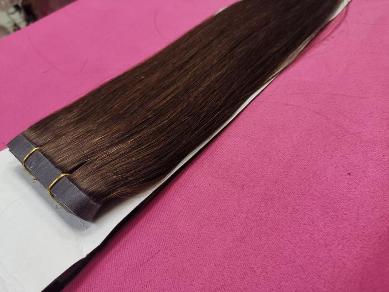 Фото Натуральные волосы для ленточного наращивания 5 стрипов по 30 см длина 55 см цвет 3 - магазин  "Домик Принцессы"