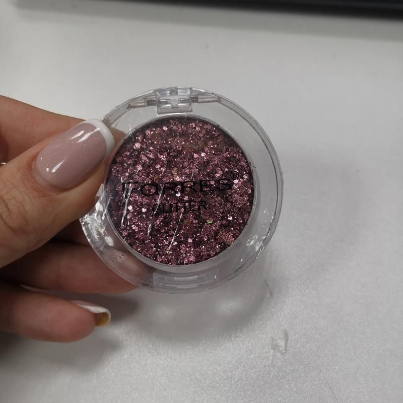 Фото Farres cosmetics Тени для век Glitter (крупные блестки) пыльно розовый #02 - магазин  "Домик Принцессы"