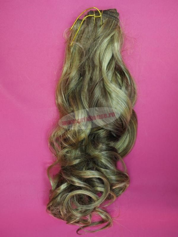 Фото Волосы на заколках искусственные локоны 45см цвет chocoblond - магазин  "Домик Принцессы"