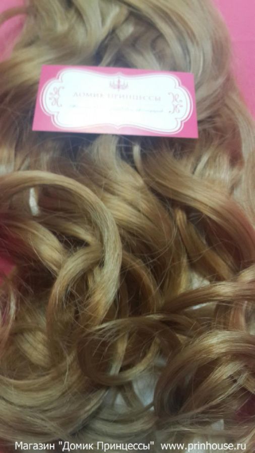 Фото Волосы на заколках искусственные локоны 8 лент 45см оттенок 19 медно-русый - магазин  "Домик Принцессы"