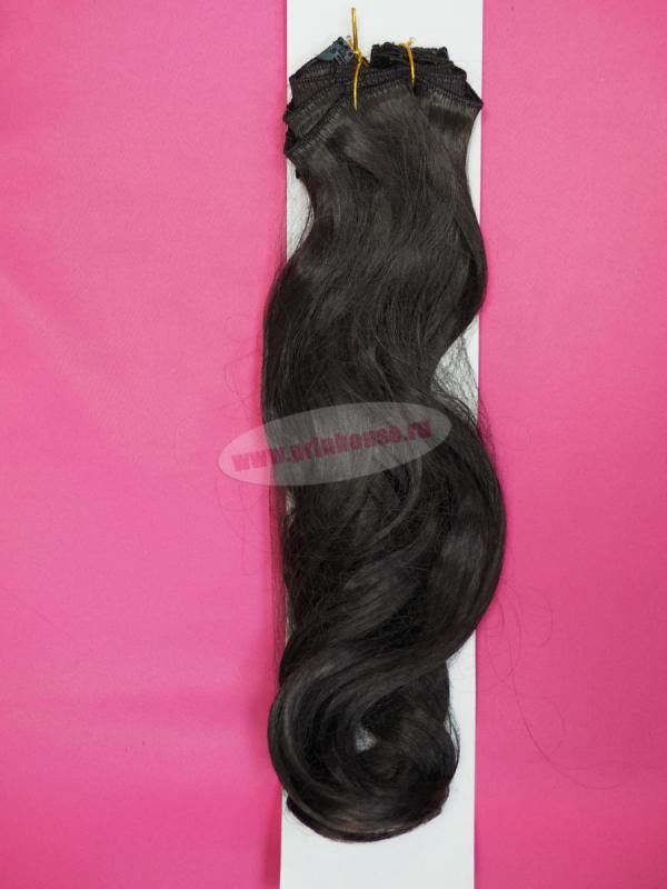 Фото Волосы на заколках искусственные локоны 45см цвет 4 горький шоколад - магазин  "Домик Принцессы"